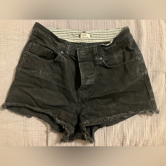 Roxy Suns Shadow Black High Waisted Shorts size 25 - Picture 2 of 6
